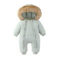 thumbnail image 1 of UAMVSH Baby Clothes Infant Boys Girls Zip Up Snowsuit Newborn Long Sleeve Hooded Jumpsuit Soft Cotton Warm Romper for Winter, 1 of 3