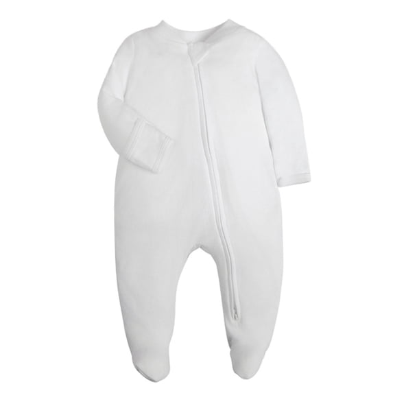 UAMVSH Baby Clothes Unisex Newborn Cotton Long Sleeve Footed Jumpsuit Cute Crewneck Zipper Onesies Kids Fall Outfits 0-12Months