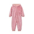 thumbnail image 1 of UAMVSH Baby Girl Winter Clothes Toddler Fleece Jumpsuit Fuzzy Warm Button Up Long Sleeve Hooded Romper One Piece Outfits 1-10Y, 1 of 7