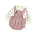 thumbnail image 1 of UAMVSH Baby Romper Sweater Infant Boys Girls Knit Long Sleeve Bodysuit Color Block Oversized Newborn Onesies Winter Clothes 0-18Months, 1 of 3