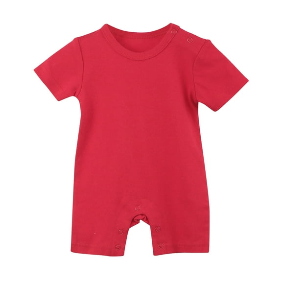 UAMVSH Baby Summer Clothes Newborn Short Sleeve Romper Infant Cotton Crew Neck Jumpsuit One-Piece Outfit for Boys Girls