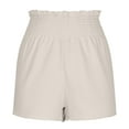 thumbnail image 1 of UAMVSH Beach Shorts for Women Summer Vacation Ladies Trendy Ruffle Hem Shorts High Elastic Waist Solid Color Casual Shorts, 1 of 6