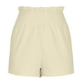 thumbnail image 1 of UAMVSH Beach Shorts for Women Summer Vacation Ladies Trendy Ruffle Hem Shorts High Elastic Waist Solid Color Casual Shorts, 1 of 6