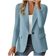 thumbnail image 1 of UAMVSH Blazers for Women Casual Long Sleeve Button Suit Jackets Basic Notch Collar Business Work Office Dressy Coats with Pockets(3X-Large,Light Blue), 1 of 6