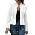 thumbnail image 1 of UAMVSH Blazers for Women Stand Collar Long Sleeve Cropped Jacket Dressy Casual Open Front Cardigan Business Work Clothes, 1 of 7