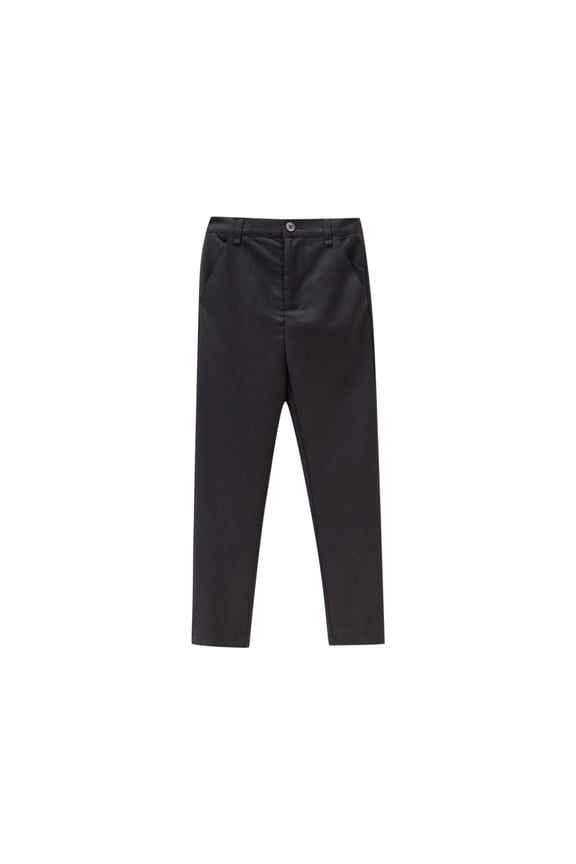 Boys Dress Pants for School Kids Casual Wide Leg Trousers with Pockets Lightweight Formal Lounge Pants Soft Suit Pants(13-14Years,Black)