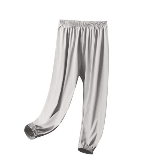 UAMVSH Boys Girls Jogger Pants Teen Kids Lightweight High Waisted Loose Fit Workout Sweatpants Thin Comfy Dance Yoga Pants(9-10 Years,Gray)