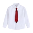 thumbnail image 1 of UAMVSH Boys Girls Long Sleeve Dress Shirts Button Down Casual Collared Tops Unisex Children Formal Party Wedding Shirts, 1 of 7