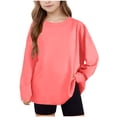 thumbnail image 1 of UAMVSH Boys Girls Long Sleeve Tops Fashion Casual Oversized T Shirts Children Crewneck Plain Basic Tees for Everyday Wear, 1 of 7