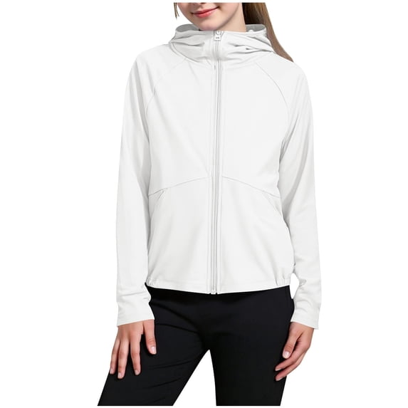 UAMVSH Boys Girls Zip Up Hoodie UPF50+ Sun Protection Long Sleeve Tops Lightweight Breathable Cooling Casual Hooded Jacket