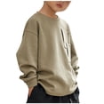 thumbnail image 1 of UAMVSH Boys Lightweight Sweatshirts Kids Fall Fashion Crew Neck Long Sleeve Pullover Casual Loose Fit Comfy Tops with Pockets(9-10 Years,Green), 1 of 5