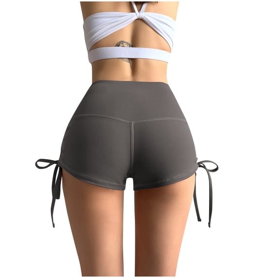 UAMVSH Butt Lifting Shorts for Women High Waist Yoga Shorts Drawstring Side Workout Running Shorts