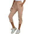 thumbnail image 1 of UAMVSH Capris for Women Hiking Casual Athletic Capri Pants With Pockets Elastic Waist Drawstring Outdoor Travel Cropped Pants, 1 of 7