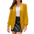 thumbnail image 1 of UAMVSH Cardigan Sweaters for Women Casual Open Front Long Sleeve Outerwear Trendy Cable Knitted Solid Color Sweater Jackets(Small,Yellow), 1 of 3