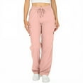 thumbnail image 1 of UAMVSH Cargo Pants for Women Fashion Outdoor Hiking Running Athletic Pants Basic Stretchy High Waisted Wide Leg Sweatpants(X-Large,Pink), 1 of 5