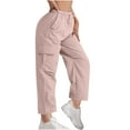 thumbnail image 1 of UAMVSH Cargo Pants for Women Lightweight Hiking Athletic Long Pants with Pockets Elastic Waist Drawstring Ankle Length Pants, 1 of 6