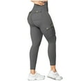 thumbnail image 1 of UAMVSH Cargo Pants for Women Skinny Stretchy Yoga Athletic Leggings with Pockets Comfy High Waist Slimming Gym Workout Pants(Small,Dark Gray 1), 1 of 7