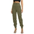 thumbnail image 1 of UAMVSH Cargo Pants for Women with Pockets Lightweight High Waist Hiking Athletic Pants Casual Button Cinch Bottom Jogger Pants, 1 of 4