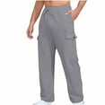 thumbnail image 1 of UAMVSH Cargo Sweatpants for Men Classic Wide Leg Open Bottom Baggy Pants with Pockets Soft Running Hiking Athletic Pants(Small,Gray), 1 of 3