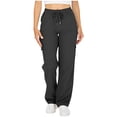thumbnail image 1 of UAMVSH Cargo Sweatpants for Women Classic High Waist Drawstring Athletic Pants with Pockets Soft Chino Workout Pants(XX-Large,Black), 1 of 7