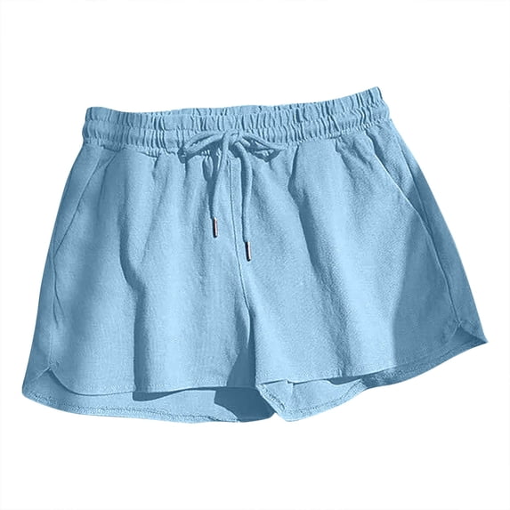 UAMVSH Casual Shorts for Women Comfy Drawstring High Waisted Sweat Shorts Loose Wide Leg Lounge Shorts Summer Clothes