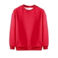 thumbnail image 1 of UAMVSH Casual Sweatshirts for Boys Girls Loose Fit Fleece Lined Long Sleeve Crew Neck Basic Pullover Tops Soft Unisex Kids Warm Shirts(5-6Years,Red), 1 of 5