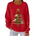 thumbnail image 1 of UAMVSH Christmas Sweatshirts for Women Trendy Crewneck Printed Graphic Shirts Casual Long Sleeve Cute Pullover Tops for Festival Party, 1 of 7