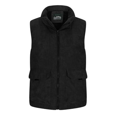 UAMVSH Corduroy Puffer Vest for Women Full Zip Sleeveless Warm Padded Waistcoat Stand Collar Outerwear