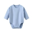 thumbnail image 1 of UAMVSH Cotton Baby Bodysuits Boys Girls Baggy Long Sleeve Jumpsuits Plain Casual Pullover Rompers Infant Fall Winter Clothes(12-24 Months,Blue), 1 of 3