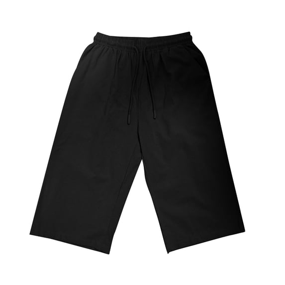 UAMVSH Cotton Linen Shorts for Women Casual Knee Length Capri Pants with Cuffed Hem Soft Summer Drawstring Pockets Shorts