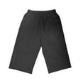 thumbnail image 1 of UAMVSH Cotton Linen Shorts for Women Casual Knee Length Capri Pants with Cuffed Hem Soft Summer Drawstring Pockets Shorts, 1 of 5