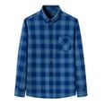 thumbnail image 1 of UAMVSH Cotton Shirts for Men Trendy Plaid Printed Flat Front Lounge T-Shirts with Pockets Long Sleeve Button down Business Casual Blouses(X-Large,Sky Blue 6), 1 of 4