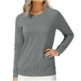 thumbnail image 1 of UAMVSH Crewneck Sweatshirts Women Comfy Long Sleeve Tunic Tops Classic Casual Loose Pullover Tops Fall Winter Outfits, 1 of 6
