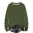 thumbnail image 1 of UAMVSH Crewneck Sweatshirts Women Oversized Casual Long Sleeve Ribbed Knit Tops Comfy Soft Loose Fit Pullover Shirts Fall Outfits, 1 of 5