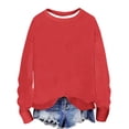 thumbnail image 1 of UAMVSH Crewneck Sweatshirts Women Oversized Casual Long Sleeve Ribbed Knit Tops Comfy Soft Loose Fit Pullover Shirts Fall Outfits, 1 of 5