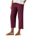 thumbnail image 1 of UAMVSH Dress Capris for Women Cotton Linen Casual Vacation Cropped Pants Comfy Summer Office Work Lounge Capri Pants with Pockets, 1 of 6
