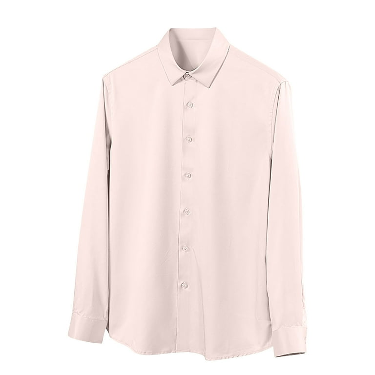 3x dress shirts men UAMVSH Dress Shirts for Men Casual Long Sleeve Button down Collar Business  Tops Soft Lightweight Formal Office T-Shirts(3X-Large,Beige)