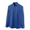thumbnail image 1 of UAMVSH Dress Shirts for Men Casual Long Sleeve Button down Collar Business Tops Soft Lightweight Formal Office T-Shirts(X-Small,Dark Blue), 1 of 5