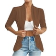 thumbnail image 1 of UAMVSH Eyelet Cardigans for Women Slim Fit Lightweight Vacation Trendy Dusters Casual Open Front 3/4 Length Sleeve Boho Kimono Cover Ups(Medium,Brown), 1 of 6
