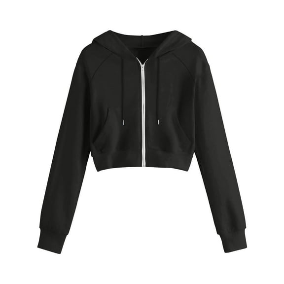 UAMVSH Fall Outfits for Women Half Zip Pullover Cropped Hoodie Sweatshirts Workout Jacket Tops with Pocket