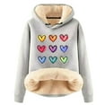 thumbnail image 1 of UAMVSH Fleece Lined Hooded Sweatshirts for Women Classic Graphic Printed Winter Warm Hoodie Sherpa Fuzzy Long Sleeve Pullover(X-Large,Gray), 1 of 4