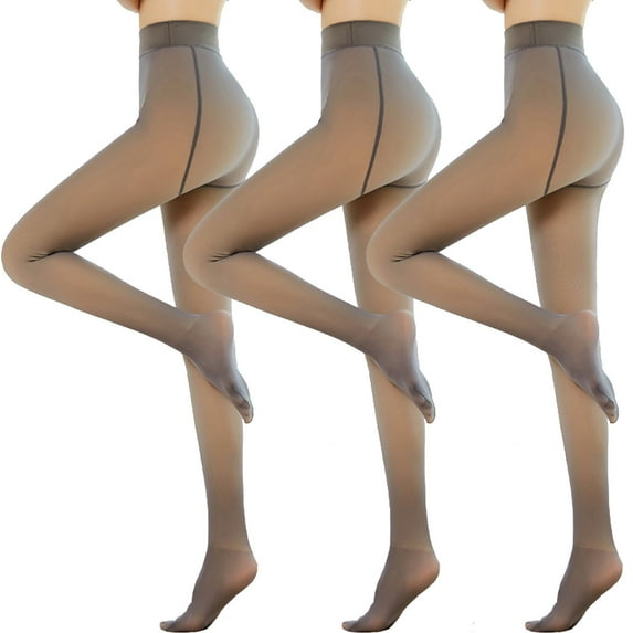 UAMVSH Fleece Lined Tights Women Compression Slim Stretch Leggings High Waisted Thin Pantyhose for Ladies