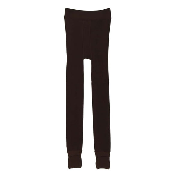 UAMVSH Fleece Lined Tights for Teen Girls Warm Skinny High Waisted Pants Fall Winter Thermal Thicken Solid Color Leggings(14-17 Years,Coffee)