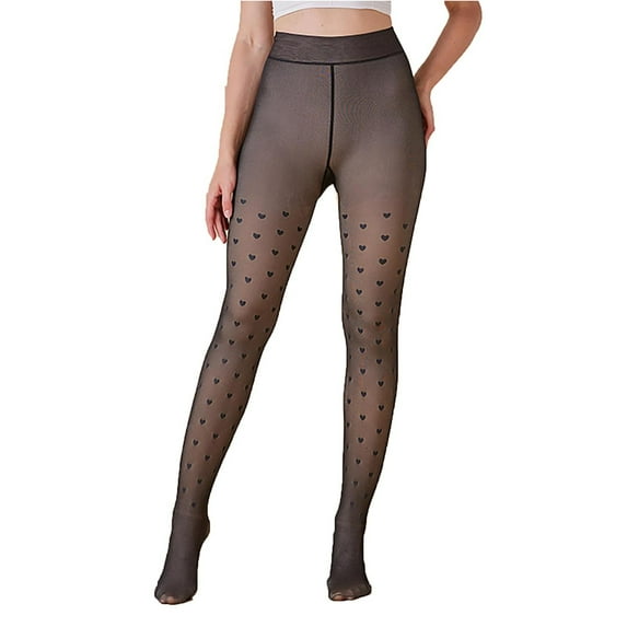 UAMVSH Fleece Lined Tights for Women Solid Thermal Leggings High Waist Warm Fuzzy Tights Winter Thicken Pantyhose