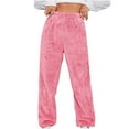 thumbnail image 1 of UAMVSH Fleece Pajama Pants for Women Plus Size Winter Warm Fuzzy Tapered Lounge Pj Pants Elastic Waist Fluffy Plush Sleepwear(X-Small,Hot Pink 1), 1 of 5