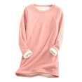 thumbnail image 1 of UAMVSH Fleece Sweatshirts for Women Plus size Winter Thermal Sherpa Lined Crew Neck Pullover Warm Long Sleeve Fluffy Loungewear Tops(Medium,Watermelon Red), 1 of 3