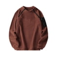 thumbnail image 1 of UAMVSH Fleece Sweatshirts for Men Comfy Warm Crew Neck Shirts Oversized Pullover Tops Trendy Fall Long Sleeve Plain Clothes with Zipper(X-Large,Wine), 1 of 6