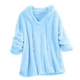 thumbnail image 1 of UAMVSH Fuzzy Fleece Hoodie for Women Plus Size Sherpa Warm Long Sleeve Hooded Pullover Comfy Plush Loungewear Sweatshirts for Winter(3X-Large,Sky Blue), 1 of 7