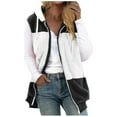 thumbnail image 1 of UAMVSH Fuzzy Fleece Jackets for Women Plus Size Warm Winter Hoodie Coats Color Block Sherpa Hoodie with Zipper Casual Shaggy Outerwear(XX-Large,Gray), 1 of 5