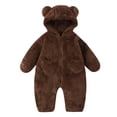 thumbnail image 1 of UAMVSH Infant Winter Clothes Newborn Baby Snowsuit Fleece Cute Ears Hooded Romper Zip Up Long Sleeve Warm Outwear Jumpsuit, 1 of 3
